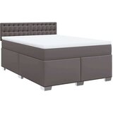 vidaXL Krevet s oprugama i madracem sivi 140x190 cm od umjetne kože | shoptok.hr