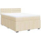  Krevet s oprugama i madracem krem 160x200 cm od tkanine | shoptok.hr