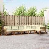  Set vanjskih sofa 6 kom. Prirodna i krem Smeđa 404 x 166,5 x 73 cm | shoptok.hr