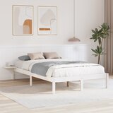 vidaXL Posteljni okvir z nočnimi omaricami Bela 135 x 190 cm Bela Cene