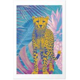  Plakat - Exotic Leopard - colorful portrait of a cheetah against tropical leaves 21x30 Bez okvira s margom | shoptok.hr