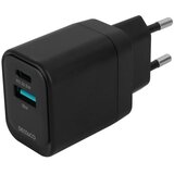 Deltaco Kućni punjač s 1x USB-A 18 W i 1x USB-C PD 20 W, Crni Cijene
