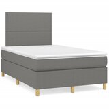 vidaXL Box spring postelja z vzmetnico LED temno siva 120x190 cm blago Cene