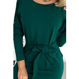 Numoco Long-sleeved dress with a tie at the waist | shoptok.hr
