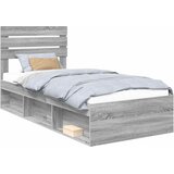  Krevetna konstrukcija s uzglavljem Siva Sonoma 90 x 200 cm | shoptok.hr