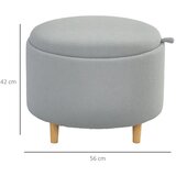  Tabure tapecirani stolac plišani flis skriveni prostor za pohranu dvostrani poklopac 56 cm x 56 cm x 42 cm siva | shoptok.hr