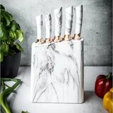 Klausberg KB-7769 set 5 kuhinjskih noževa sa stalkom – bijelo-smeđi | shoptok.hr