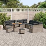  Set baštenskih sofa od 13 dijelova s jastučićima sivo poli ratan akacija 2-sjedna baštenska sofa s jastučićima sivo poli ratan | shoptok.hr