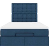 vidaXL Otomanski posteljni okvir z vzmetnico moder 120x190 cm blago, (21610160) | Shoptok.si