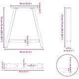 vidaXL noge kavne mizice a-oblika 2 kosa antracit 80x(72-73) cm jeklo | Shoptok.si