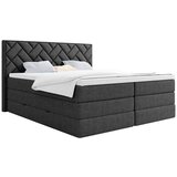 MID.YOU POSTELJA BOXSPRING 180 cm x 200 cm , tekstil, leseni material antracit | Shoptok.si
