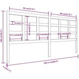  Uzglavlje za krevet crni 205,5 x 4 x 100 cm od masivne borovine | Eponuda.ba