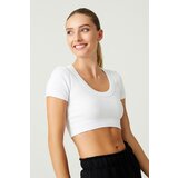 LOS OJOS x Melody White Cotton Ribbed Crop T-Shirt | shoptok.hr