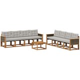 vidaXL Zunanja garnitura za sedenje 9 pcs Naravna in svetlo siva, (5000279583) | Shoptok.si