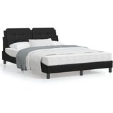 vidaXL Posteljni okvir z vzglavjem črn 140x200 cm umetno usnje | Shoptok.si