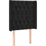  Vzglavje z ušesi črno 83x16x118/128 cm žamet, (20794253) | Shoptok.si