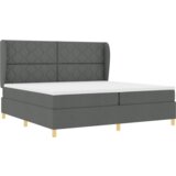Box Spring Krevet s Madracem Tamno Siva 200x200 cm Tkanina Slike