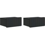  Noćni ormarić za montažu na zid 2 pcs Crna 49 x 34,5 x 24 cm | Eponuda.ba