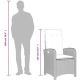  7-dijelni vrtni blagovaonski set s jastucima crni od poliratana | shoptok.hr