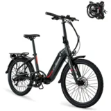 Električno mestno kolo Swan 24" sivo | 70 km dosega - baterija 10,4 Ah, (22118445)