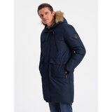 Ombre Alaskan men's winter jacket with detachable fur from the hood - navy blue Cijene