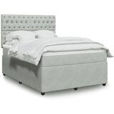 vidaXL Box spring postelja z vzmetnico svetlo siv 140x190 cm žamet | Shoptok.si