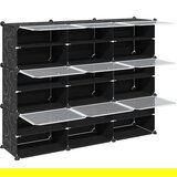 vidaXL Organizator za kocke za pohranu s 9 kocki i vratima crni PP | shoptok.hr