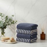 Stripe Melange - Dark Blue Dark Blue Hand Towel Set (4 Pieces) Cene