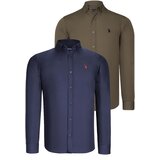 Dewberry DUAL SET G725 MENS SHIRT-NAVY BLUE-GREEN | shoptok.hr