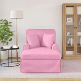  Naslonjač z krilom z blazino Roza 91 x 157 x 91 cm blago, (5000133138) | Shoptok.si