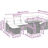  Set sofe za vrt od 8 dijelova s jastučićima – bež poliratan | shoptok.hr