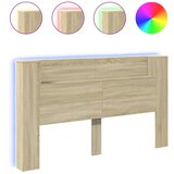 Maison Chic Posteljno vzglavje - Vzglavna omarica - Nočna omarica LED sonoma hrast 180x16,5x103,5 cm, (21705881) | Shoptok.si