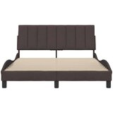 vidaXL Posteljni okvir brez vzmetnice temno rjav 140x190 cm blago, (21670782) | Shoptok.si
