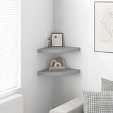  Plutajuće kutne police 2 kom sive 35 x 35 x 3,8 cm MDF | shoptok.hr