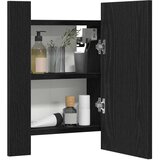  LED kupaonski ormarić s ogledalom crni hrast 40x12x45 cm inženjerski drvo | shoptok.hr
