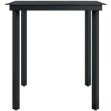  Vrtna garnitura - 4-dijelni vrtni blagovaonski set s jastucima crni Crna i smeđa Dužina stola 140 cm 4 | shoptok.hr