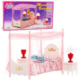 Doll Furniture Set: Canopy Bed, Nightstands, Lamps | Shoptok.si