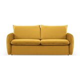 Cosmopolitan Design Gorčično rumena žametna raztegljiva sedežna garnitura 214 cm Vienna – Cene