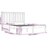  Za krevet od masivne borovine crni 200 x 200 cm | shoptok.hr