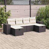 vidaXL 6-dijelni set vrtnih sofa s jastucima crni od poliratana | shoptok.hr
