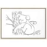  Slika - Quiet Charm of Nature (1-part) - Sleeping Koala in Black and White 90x60 U prirodnom drvenom okviru | shoptok.hr