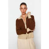 Trendyol Stones Soft Textured Zippered Color Block Knitwear Cardigan | Shoptok.si