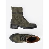 Shelvt Lace-up workers dark green with a shading effect on the toe | Shoptok.si