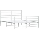 Metalni okvir kreveta uzglavlje i podnožje bijeli 160x200 cm | shoptok.hr