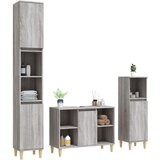  3-dijelni set kupaonskog namještaja siva boja hrasta drveni | shoptok.hr