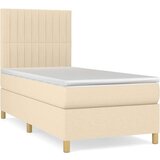  Okvir kreveta s oprugama i madrac krem 80x200 cm od tkanine | shoptok.hr