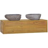 Maison Chic Stenska Kopalniška omarica - Kopalniški kabinet 110x45x30 cm trdna tikovina, (21794842) | Shoptok.si