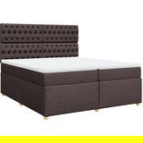 vidaXL Box spring postelja z vzmetnico temno rjav 200x200 cm blago, (21308583) | Shoptok.si