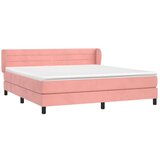  Box spring postelja z vzmetnico roza 160x200 cm žamet, (20894076) | Shoptok.si