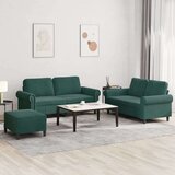  3-dijelni set sofa s jastucima tamnozeleni baršunasti Cijene